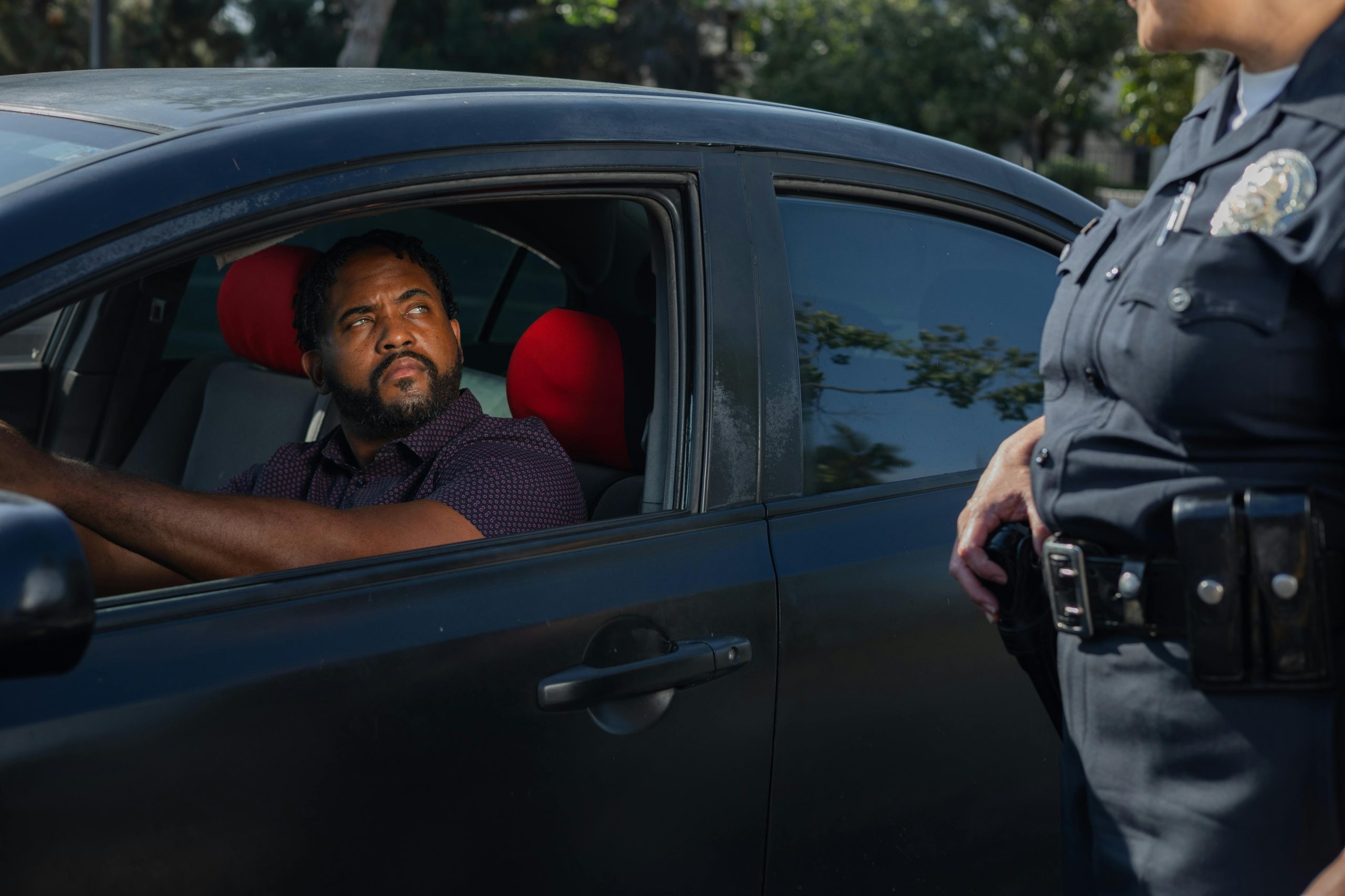 Driver pulled over during a traffic stop for driving without insurance