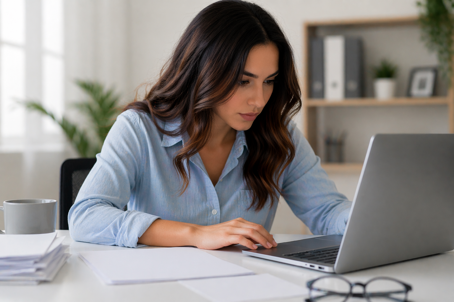 Driver reviewing car insurance tax deduction documents on a laptop