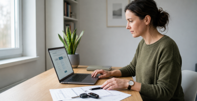 Driver comparing car insurance options before switching mid-policy