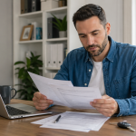 Driver reviewing SR-22 vs. FR-44 insurance filing documents