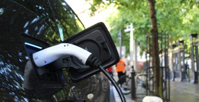 Electric vehicle charging at a public charging station