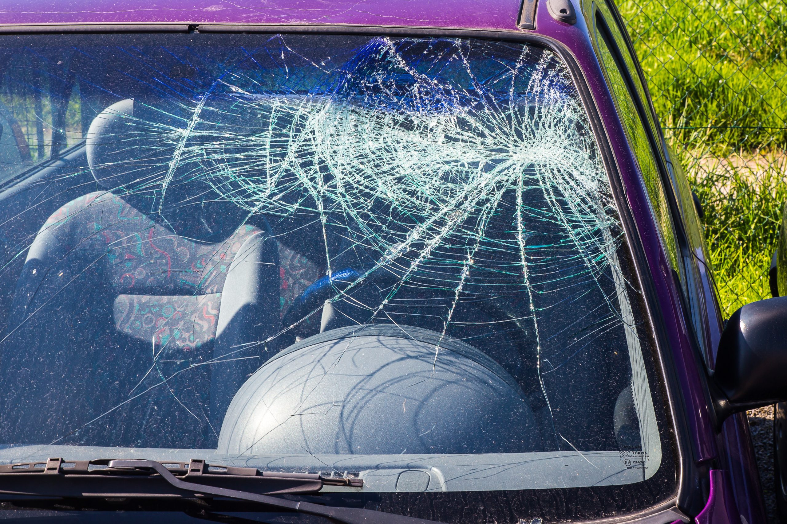 Cracked windshield on a car for insurance coverage guide
